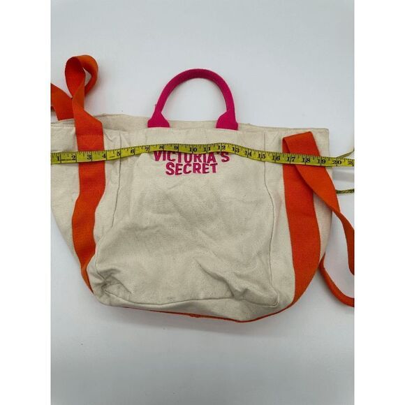 Victoria’s Secret Canvas Tote Shoulder Bag Inside Pocket Multi Way 20 x14 Multic - Picture 4 of 7